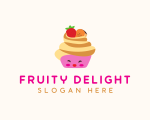 Happy Fruit Cupcake  logo design