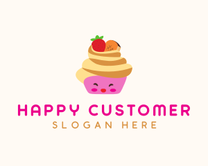 Happy Fruit Cupcake  logo design