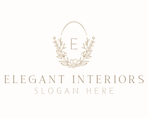 Elegant Wedding Planner Wreath logo design