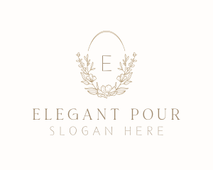 Elegant Wedding Planner Wreath logo design