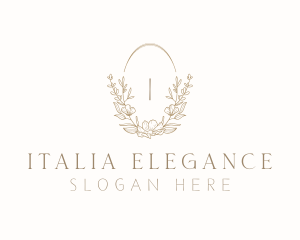 Elegant Wedding Planner Wreath logo design