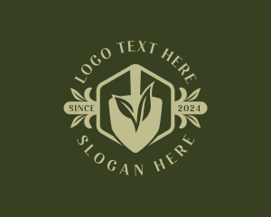 Organic - Shovel Nature Leaves logo design
