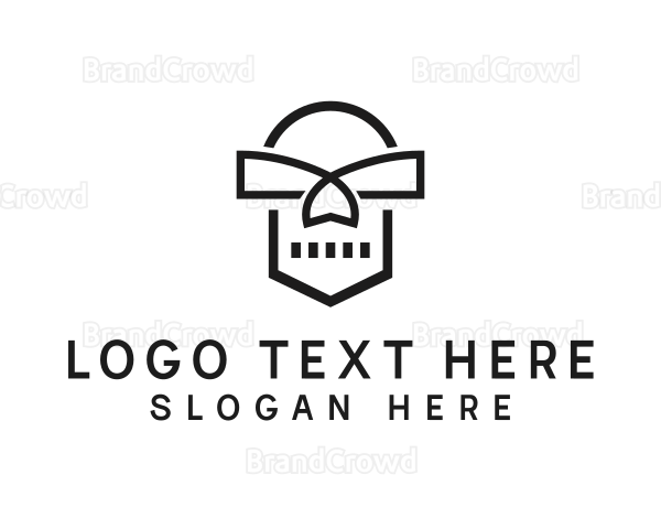 Geometric Skull Mask Logo