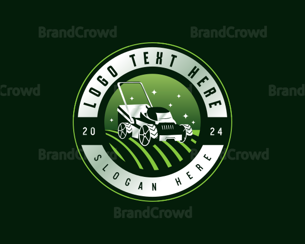 Landscaping Lawn Mower Logo