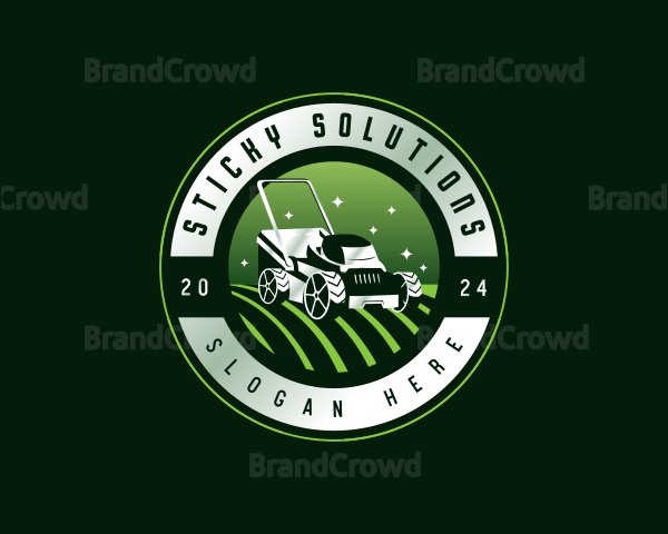 Landscaping Lawn Mower Logo