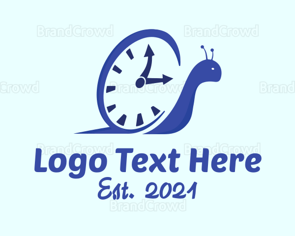 Blue Snail Clock Logo