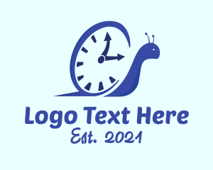 Trippy - Blue Snail Clock logo design