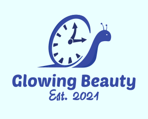 Countdown - Blue Snail Clock logo design