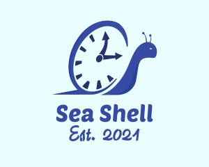 Blue Snail Clock logo design