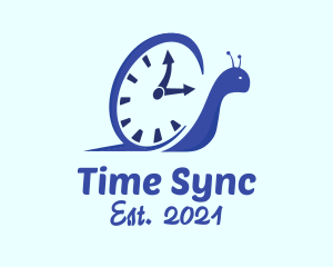 Blue Snail Clock logo design