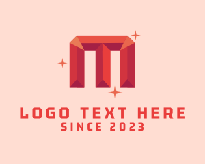 Treasure - Shiny Gem Letter M logo design