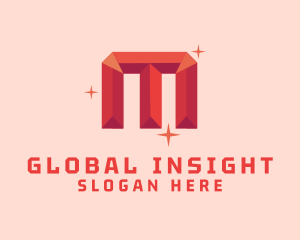 Shiny Gem Letter M Logo
