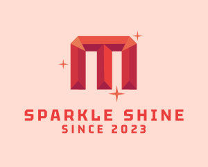 Twinkle - Shiny Gem Letter M logo design