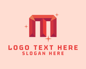 Shiny Gem Letter M Logo