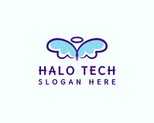 Halo - Angel Halo Wings logo design