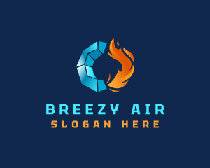 Ice Flame Air Conditioning logo design