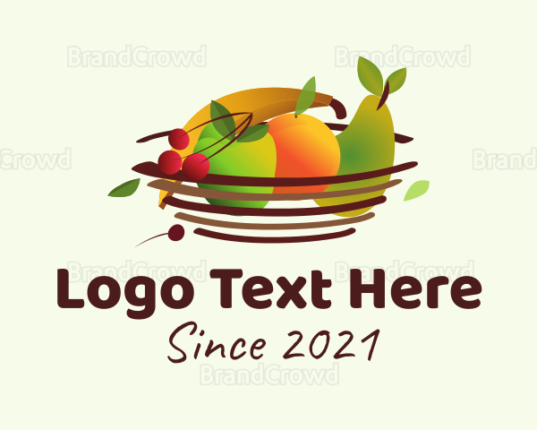 Colorful Fruit Basket Logo