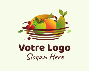 Colorful Fruit Basket Logo