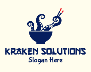 Octopus Seafood Bowl logo design