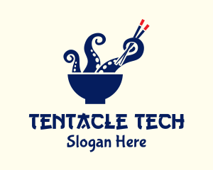 Tentacle - Octopus Seafood Bowl logo design