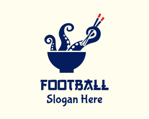 Japanese - Octopus Seafood Bowl logo design