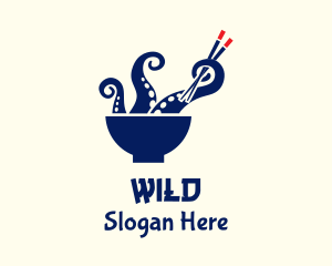 Japanese - Octopus Seafood Bowl logo design