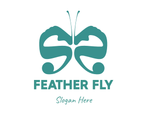 Teal Butterfly Wings logo design