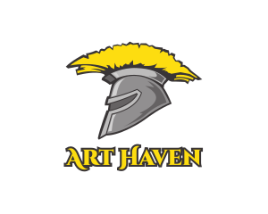 Spartan Yellow Helmet logo design