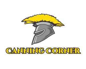 Spartan Yellow Helmet logo design