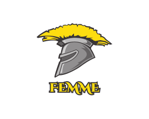 Spartan Yellow Helmet logo design