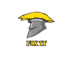 Spartan Yellow Helmet logo design