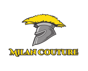 Spartan Yellow Helmet logo design