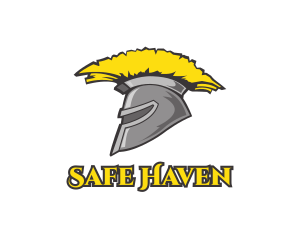 Spartan Yellow Helmet logo design