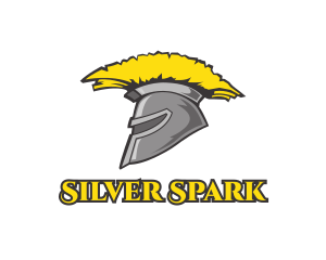 Silver - Spartan Yellow Helmet logo design