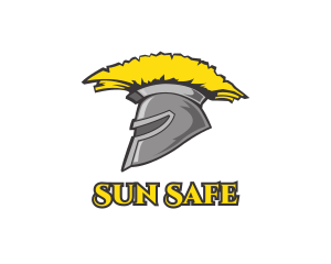 Spartan Yellow Helmet logo design