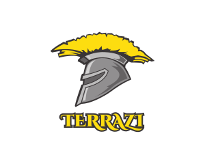 Spartan Yellow Helmet logo design