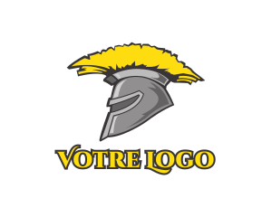 Spartan Yellow Helmet logo design