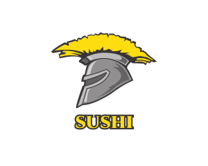 Spartan Yellow Helmet logo design