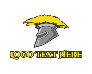 Helmet - Spartan Yellow Helmet logo design