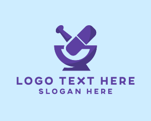 Violet - Medicine Mortar & Pestle logo design