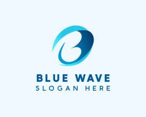 Water Wave Media Letter B logo design