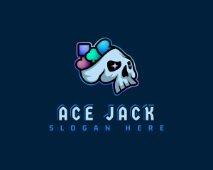 Blackjack - Casino Skull Gaming logo design