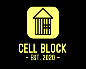 Jail - Prison House Cage logo design