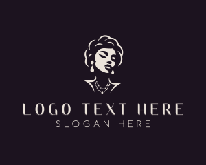 Afro - Beauty Woman Jewelry logo design