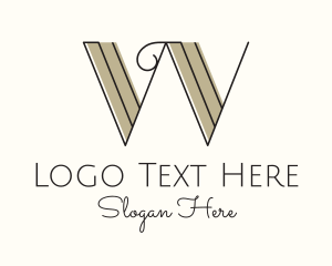 Letter W - Retro Letter W logo design