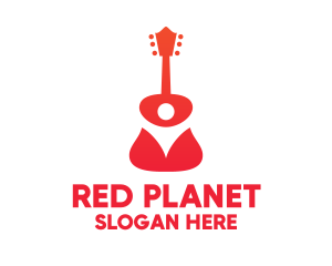 Red Rose Guitar logo design