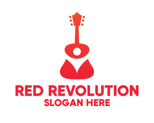 Red Rose Guitar logo design