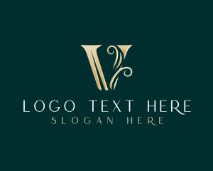Hotel - Luxury Elegant Letter V logo design