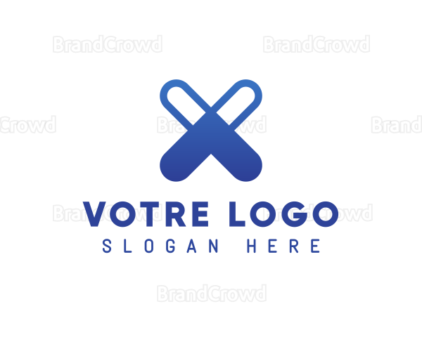 Modern Blue X Logo