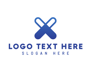 Initial - Modern Blue X logo design